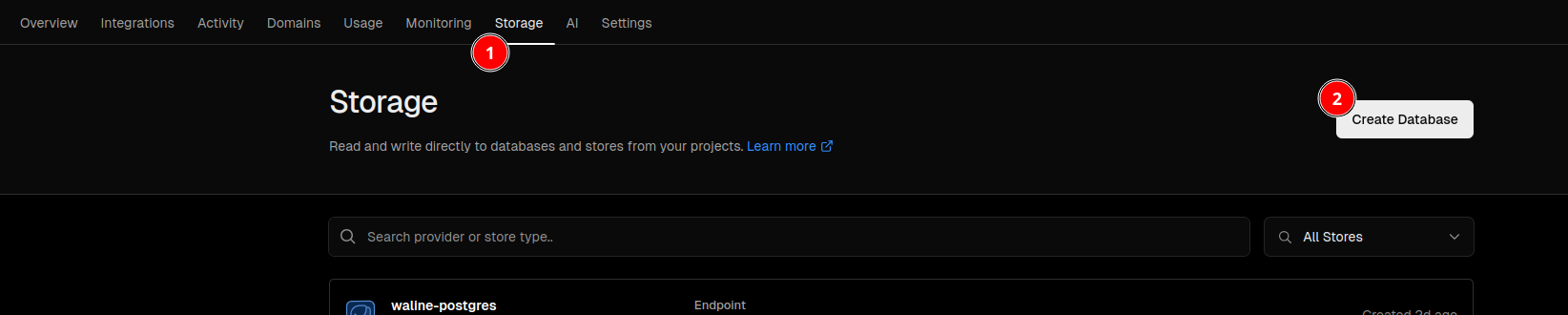 Create Database Step1