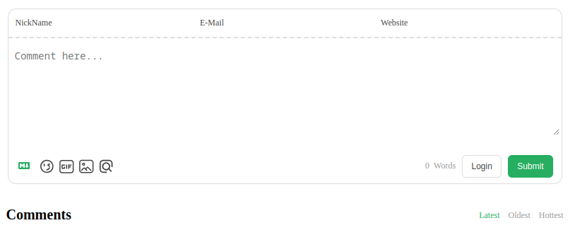 Waline comment page